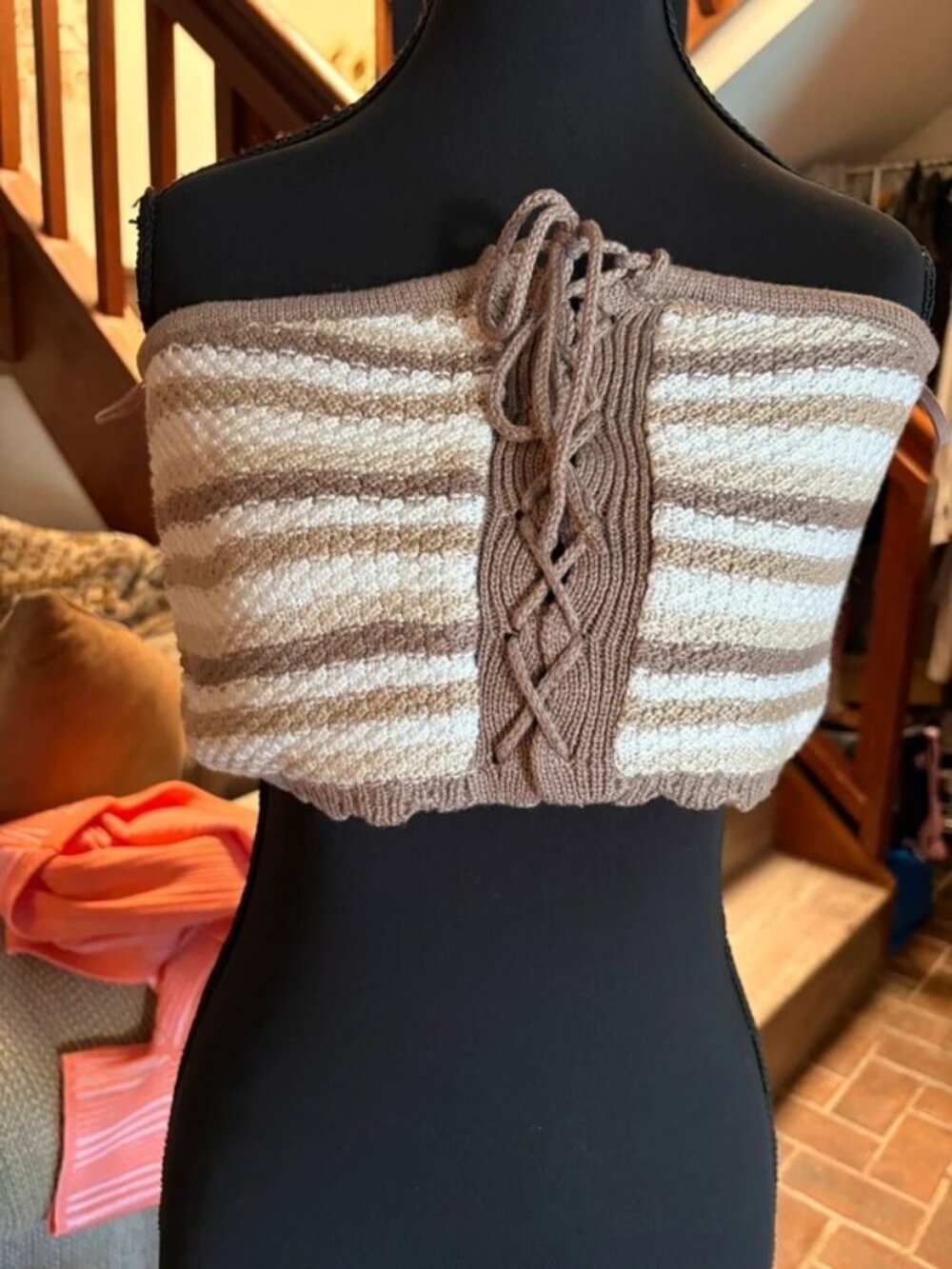 Garage Tube Top taupe brown L